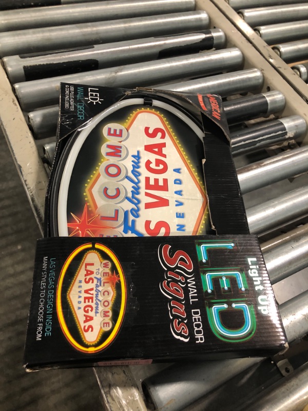 Photo 1 of **MISSING PIECES**Welcome to Las Vegas LED Neon Sign Vintage Inspired Retro Wall Decor for the Man Cave, Game Room, Arcade, or Home Bar (16” x 10” x 2”)