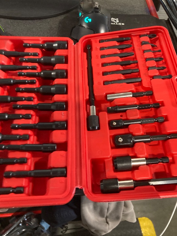 Photo 1 of AKM TOOL 35Pcs Magnetic Nut Driver Set, Nut Driver Set for Impact Drill, 1/4" Quick-Change Hex Shank | SAE & Metric | Cr-V Steel, Magnetic Screwdriver Bit W/Drill Bit Extension & Drill Bit Adapter