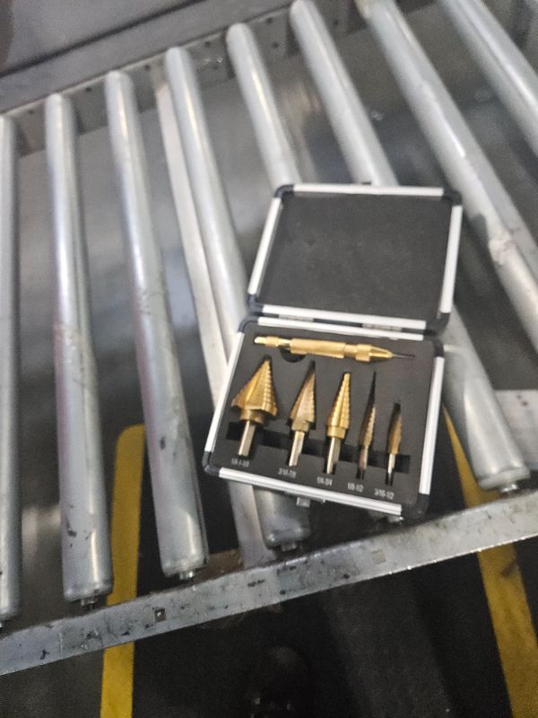 Photo 1 of WORTURE 5PCS Step Drill Bit Set with Automatic Center Punch, HSS Titanium Coated Unibit Step Drill Bits, 50 Sizes Step Bits for Metal, Aluminum, Wood, Plastic, with Storage Case