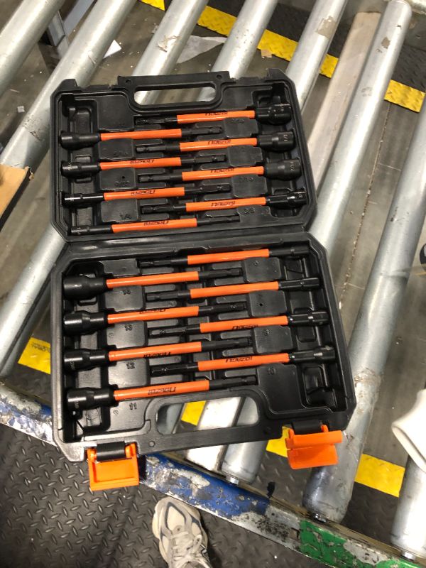 Photo 1 of LOZAGU 16Pcs Long Magnetic Nut Driver Set for Impact Drill | 6 Inch Long Nut Driver Set | SAE and Metric | 1/4 Inch Hex Shank | Cr-V Steel (16PCS Magnetic Nut Driver (Long))