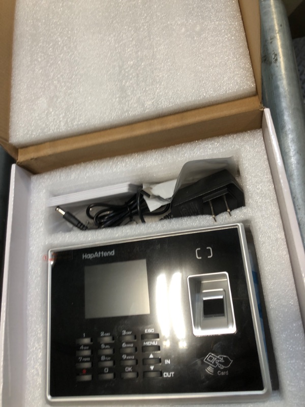 Photo 1 of HapAttend Time Clock - Fingerprint Time Clocks for Employees Small Business Automatic Calculate Hours, H2 Standalone Biometric Clock in Machine for Employees with 5 RFID Cards (0 Monthly Fees)