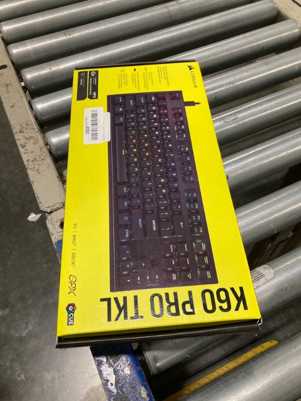 Photo 1 of CORSAIR K60 RGB TKL RGB Tenkeyless Optical-Mechanical Wired Gaming Keyboard - OPX Switches - Polycarbonate Keycaps - iCUE Compatible - QWERTY NA Layout - Black