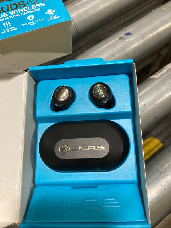 Photo 1 of JLab JBuds Air Icon True Wireless Signature Bluetooth Earbuds + Charging Case, Black & Gold, IP55 Sweat Resistance, Bluetooth 5.0 Connection, Stereo Phone Calls, 3 EQ Sound Settings
