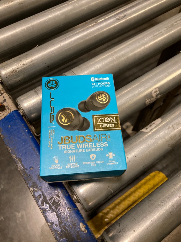 Photo 1 of JLab JBuds Air Icon True Wireless Signature Bluetooth Earbuds + Charging Case, Black & Gold, IP55 Sweat Resistance, Bluetooth 5.0 Connection, Stereo Phone Calls, 3 EQ Sound Settings