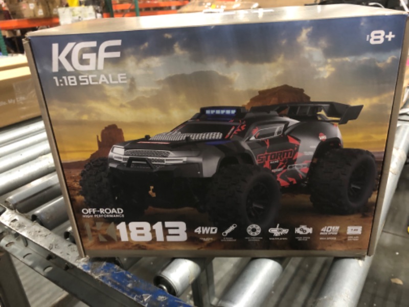 Photo 1 of KGF 1:18 Scale All Terrain RC Cars, 40km/h High Speed Remote Control Car, 2.4Ghz RC Car Toys Gifts for Kids and Adults, 4WD Electric Vehicle with 2 Rechargeable Batteries, Off Road Monster Truck