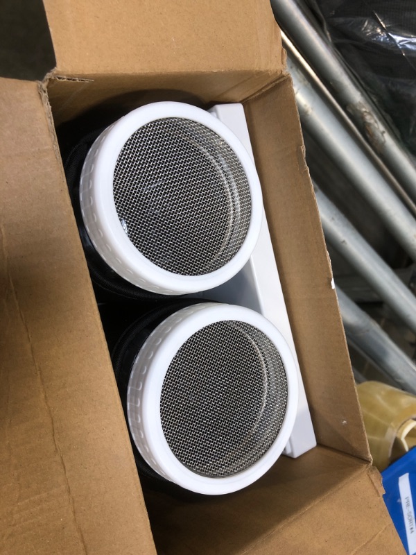 Photo 1 of Seed Sprouting Kit, 2 Large Wide Mouth Mason Jars with Sprout Lids, Blackout Sleeves, Drain Tray, Stainless Steel Stand, Sprouts Growing Kit for Bean, Broccoli, Alfalfa (White)