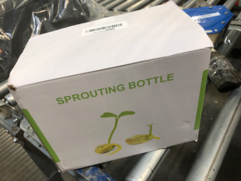 Photo 1 of Seed Sprouting Kit, 2 Large Wide Mouth Mason Jars with Sprout Lids, Blackout Sleeves, Drain Tray, Stainless Steel Stand, Sprouts Growing Kit for Bean, Broccoli, Alfalfa (White)