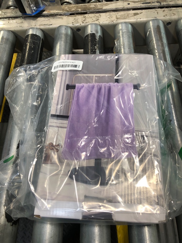 Photo 1 of Hand Towel Holder, Matte Black Bathroom Towel Racks, Countertop Towel Stand, T-Shape Towel Holder for Bathroom Kitchen