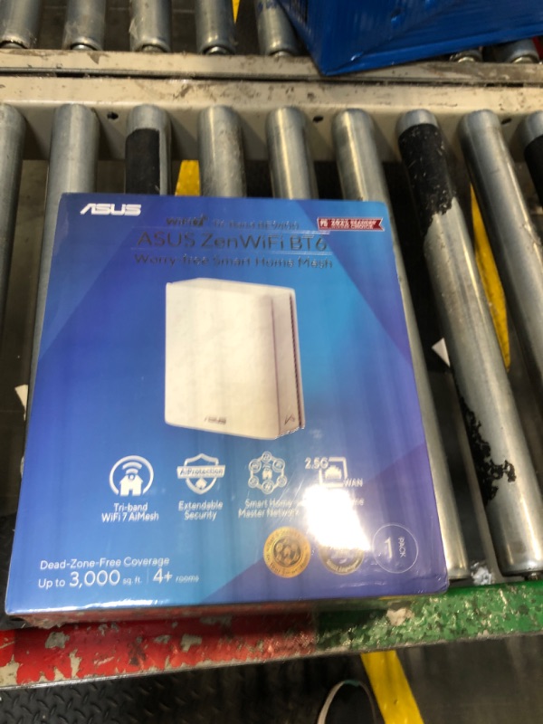 Photo 1 of ***SEALED, SINGLE UNIT***ASUS ZenWiFi BT6 Tri-Band WiFi 7 Mesh, 9.4 Gbps, 7600 sq.ft. (3pk), 2.5G WAN Port, Security and Parental Controls Included, Smart Home Master SSIDs, 4G & 5G Mobile Tethering- BT6 (W-3-PK)