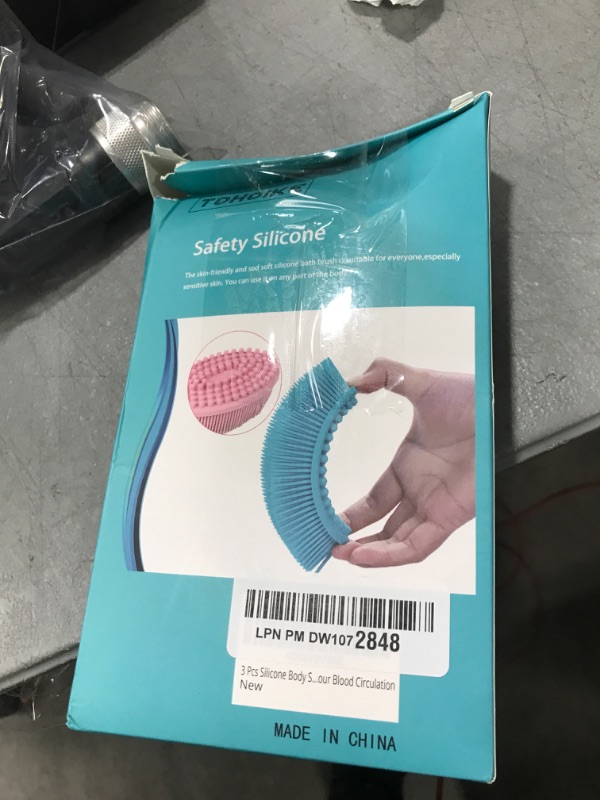 Photo 1 of TDHDIKE Silicone Body Scrubber Loofah - Set of 3 Soft Exfoliating Body Bath Shower Scrubber Loofah Brush for Sensitive Kids Women Men All Kinds of Skin