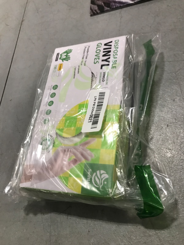 Photo 1 of SWIFTLITE Disposable Vinyl Gloves, Food Safe, Latex-Free Powder-Free Clear Plastic Gloves for Cooking, House Clean, Food Prep (100, Medium)