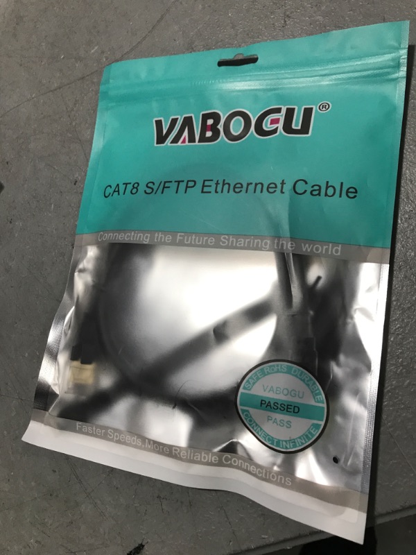 Photo 1 of Vabogu Cat 8 Ethernet Cable, 3ft Heavy Duty High Speed Internet Network Cable, 26AWG, 2000Mhz 40Gbps with Gold Plated RJ45 Connectors, Shielded for Indoor & Outdoor Use