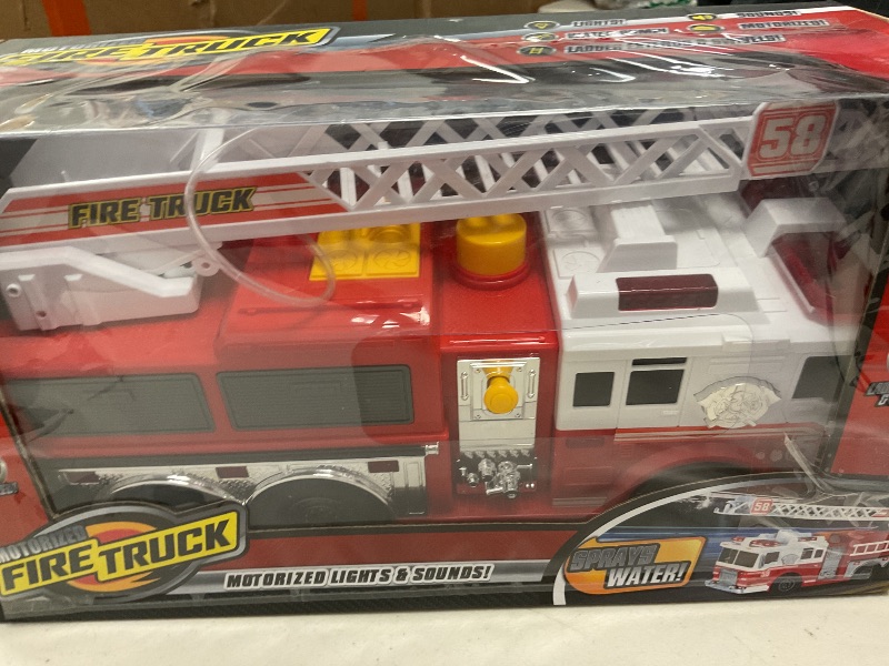 Photo 1 of VEBO Fire Truck Motorized with Lights, Siren Sound, Working Water Pump and Rotating Rescue Ladder- Electric, Motorized, Big Fun Size 15", Realistic Design- for Toddlers, Kids Aged 3+ Years Old