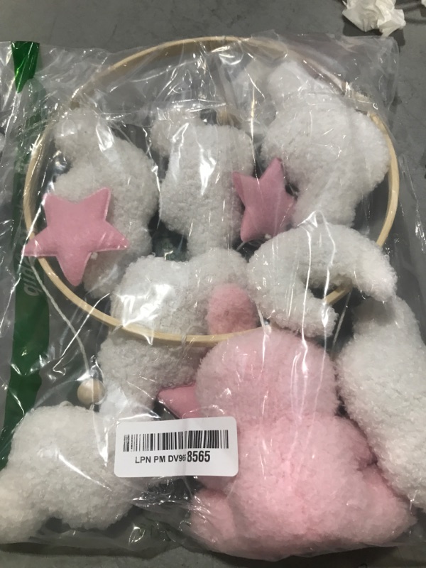 Photo 1 of EERKEOD Baby Crib Mobile Bunny Nursery Mobile for Boys Girls Teddy Velvet Mobile Nursery Decor for Infant Bedroom Hanging Baby Mobile for Bassinet Newborn Baby Gift?Pink Bunny?