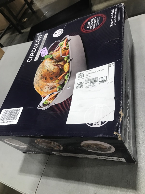 Photo 1 of Circulon Nonstick Roasting Pan / Roaster with Rack - 17 Inch x 13 Inch, Gray
