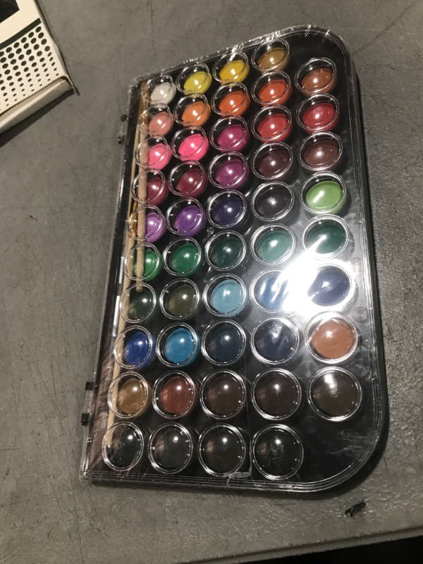 Photo 1 of Artecho 48 Colors Watercolor Cake Set with 3 Brushes, Washable, Travel Design, Perfect for Card Making, Illustrations, Painting, Calligraphy