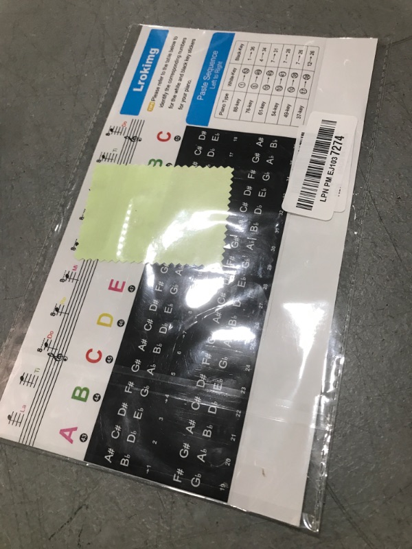 Photo 1 of Lrokimg 1 Pack Piano Keyboard Stickers for 88/76/61/54/49 Keys, Colorful and Removable Piano Stickers for Beginners, Keyboard Letters Labels, Eye-catching Notes