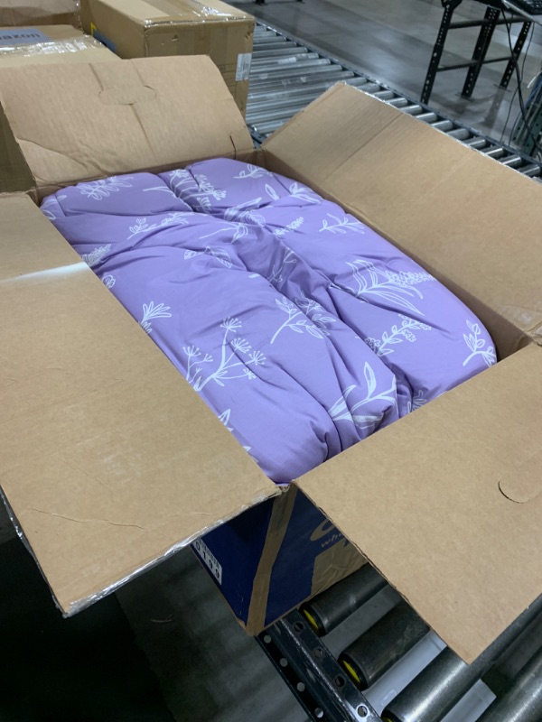 Photo 1 of MUXHOMO Lavender Purple Bed in a Bag King 7 Pieces, King Comforter Set, KING