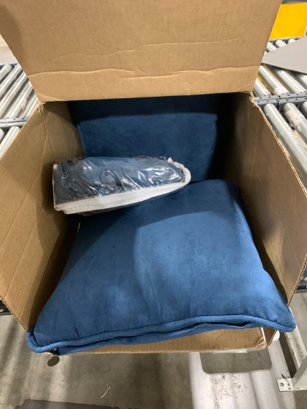 Photo 1 of Blazing Needles Solid Microsuede Double Corded 8" to 9" Futon Cover Set with 4 Throw Pillows (Set of 5), Full, Indigo
