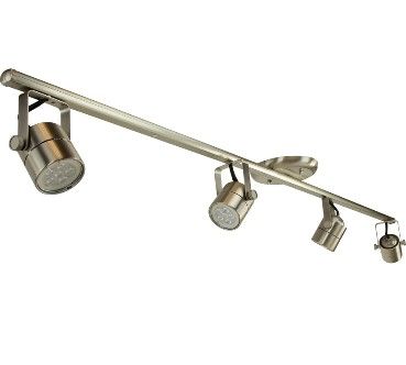 Photo 1 of LED 4FT 4-Light Track Lighting Kit GU10 LED Bulbs Included D368-44-LED-BS (Brushed Steel)