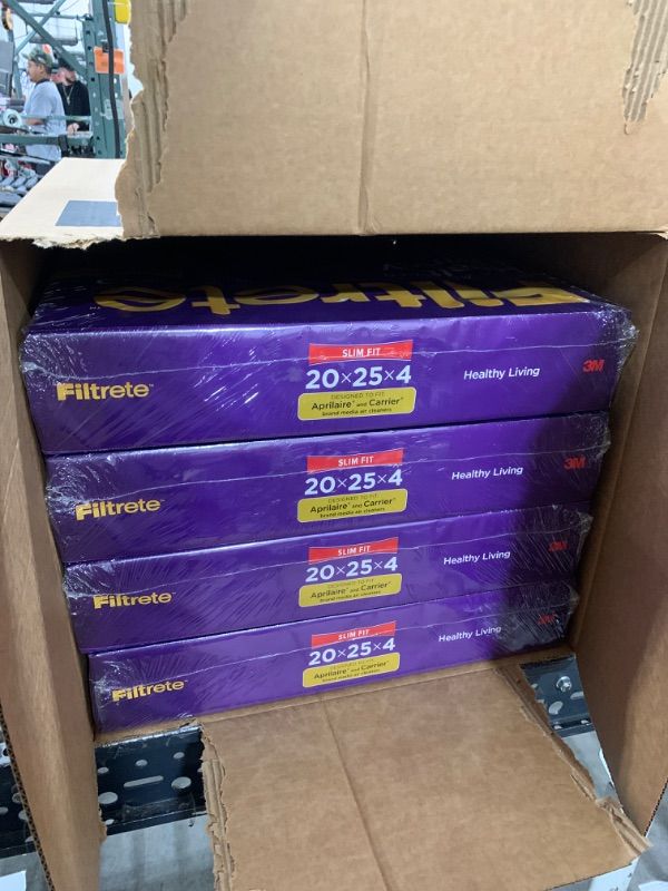 Photo 1 of Filtrete 20x25x4(SlimFit), AC Furnace Air Filter, MPR 1550 DP, Healthy Living Ultra Allergen Deep Pleat, 4-Pack
