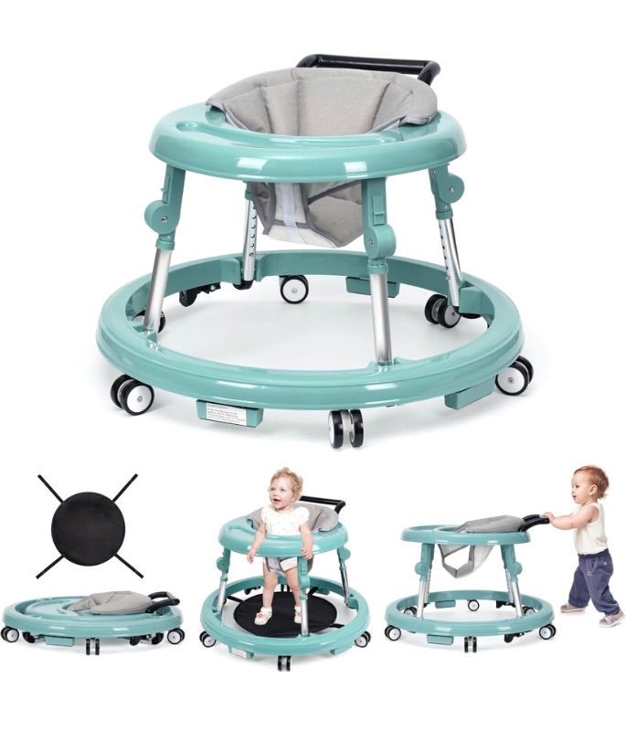 Photo 1 of Wismind Baby Walker Foldable with 9 Adjustable Heights, Baby Walkers
