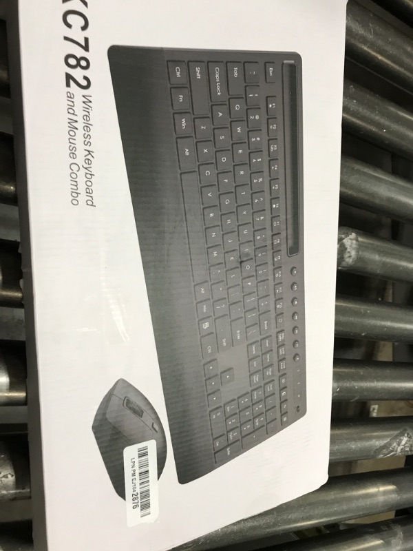 Photo 1 of Trueque Wireless Keyboard and Mouse Combo - Full-Size Quiet Keyboard with Palm Rest, Phone Holder, Multimedia Keys, Power Switch, Compatible with Windows, Chrome OS, PC, Laptop (Batteries Included)