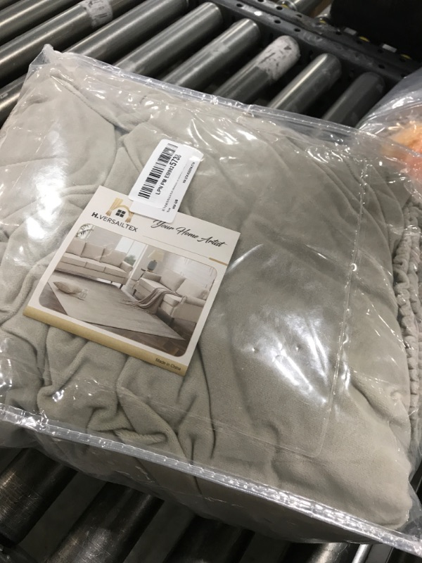 Photo 1 of H.VERSAILTEX Stretch Velvet Sofa Covers Large Couch Covers Sofa Slipcovers Furniture Protector Soft with Non Slip Elastic Bottom, Feature Thick Comfy Rich Velour (Extra Wide Sofa 89"-97", Oatmeal)