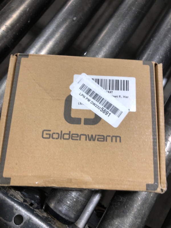 Photo 1 of goldenwarm Gold Cabinet Pulls Brushed Brass Drawer Pulls 10 Pack - LSJ12GD102 Gold 4inch Kitchen Cabinet Handles Square Bar Pulls Antique Brass Bathroom Cabinet Hardware 4" Hole Spacing
