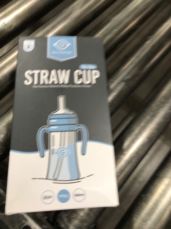 Photo 1 of GROSMIMI Spill Proof no Spill Magic Sippy Cup with Straw with Handle for Baby and Toddlers, Customizable, PPSU, BPA Free 10 oz (Sky blue)