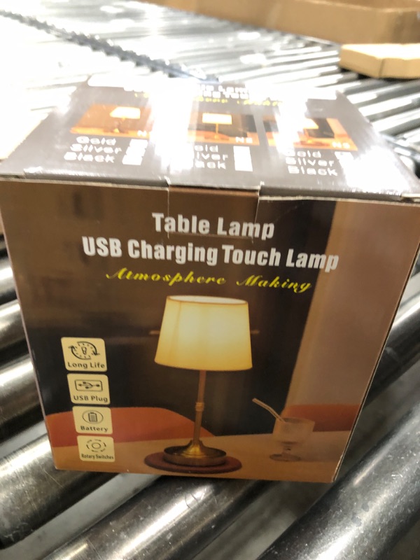 Photo 1 of Rechargeable Battery Powered Table Lamp, Wireless LED Lamps, Cordless Touch Lamps, Stepless Dimmable Bedside Lamps, Night Lamp for Bedroom, Dinning Room, Kitchen Decor, Office (Bronze)