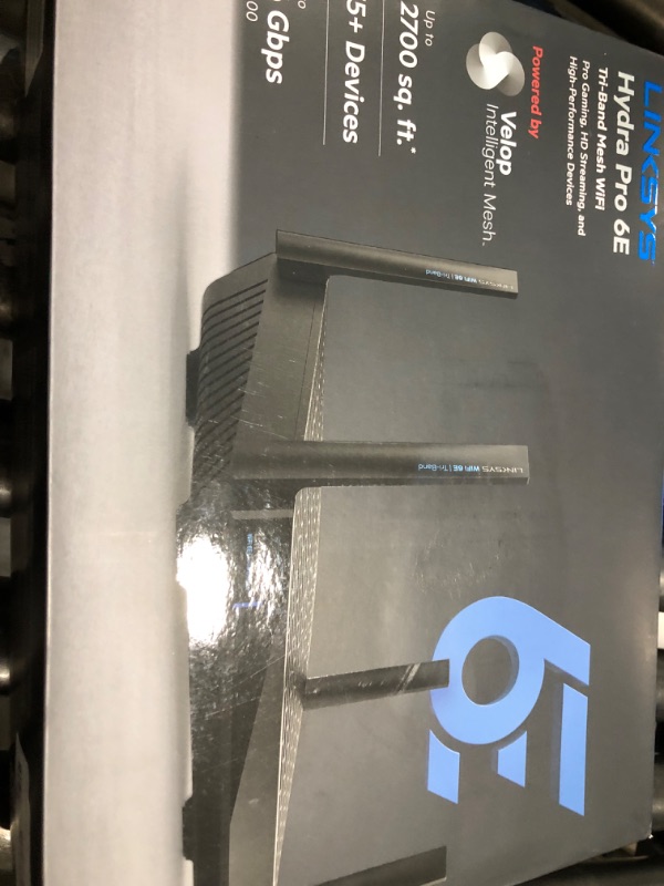 Photo 1 of Linksys Mesh WiFi Hydra Pro 6E Tri-Band Router High-Speed Axe Router for Streaming & Gaming, Speeds up to (AXE6600) 6.6Gbps - MR7500/MR75WH (Renewed)