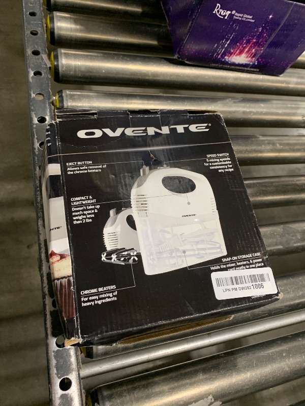 Photo 1 of OVENTE 5-Speed Electric Hand Mixer with Stainless Steel Mixing Whisk, Snap-On Storage Case