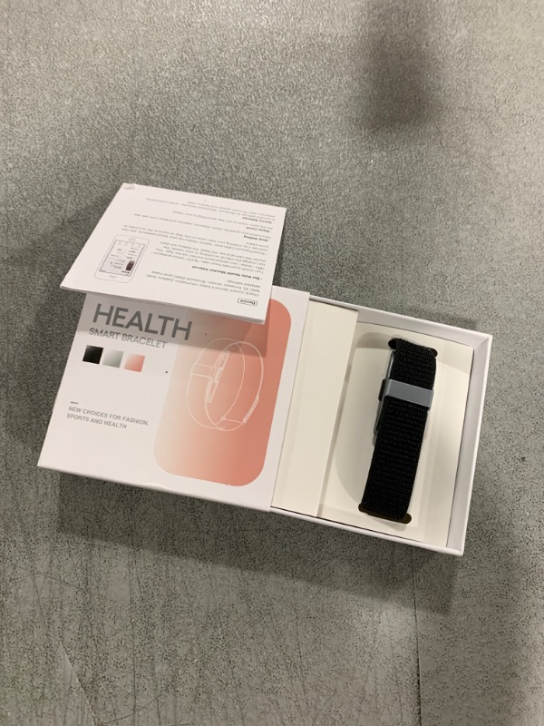 Photo 1 of Smart Health Wristband, Health Fitness Tracker Screenless, Wearable Health Multiple Sports Mode, Automatic Monitoring with Pedometer/Sleep/Stress/Calories, IP68 Waterproof Free APP for Women Men Black