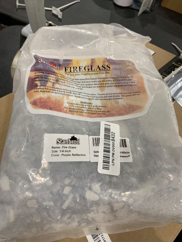 Photo 1 of Stanbroil 10-Pound Fire Glass - 1/4 inch Reflective Tempered Fire Glass for Fireplace Fire Pit, Violet Reflective