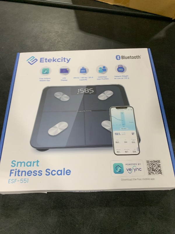Photo 1 of Etekcity Smart Scale for Body Weight FSA HSA Store Eligible, Bathroom Digital Weighing Scale with BMI, Body Fat, Muscle Mass, Accurate Bluetooth Home User Health Equipment Sync Apps