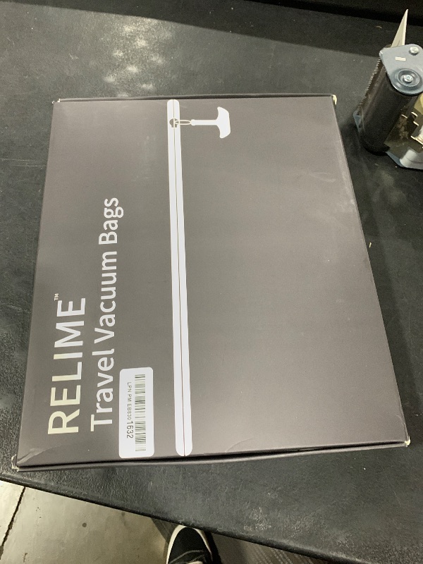 Photo 1 of Relime Vacuum Bags for Travel Luggage with Wireless Pump, Revolutionary Reusable Compression Bags for Carry On Suitcases and Backpack, Vacuum Seal Packing cube for Cloth Packing (2PC + PUMP)