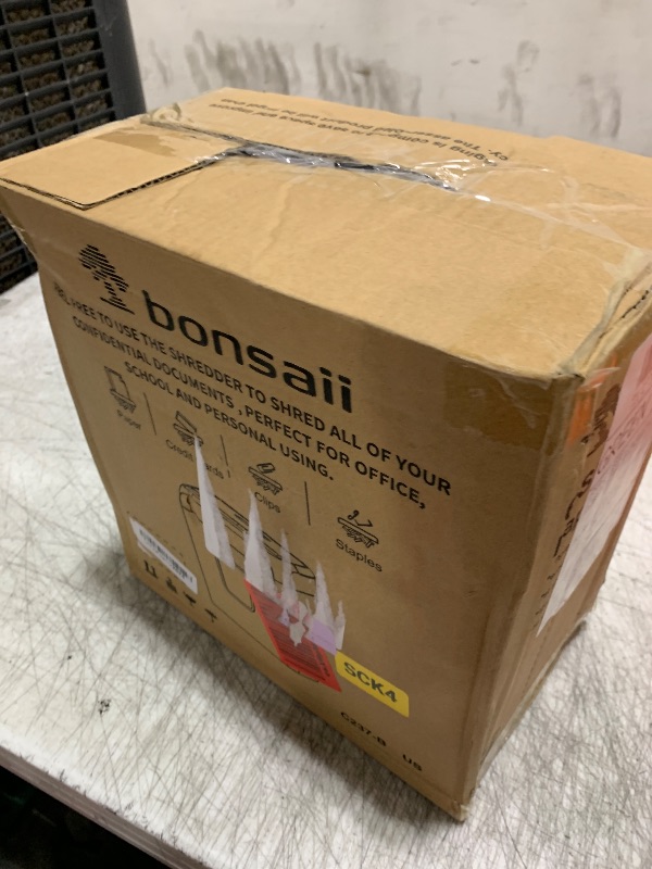 Photo 1 of Bonsaii Paper Shredder for Home Use, 3.4 Gal Wastebasket, 6 Sheet Crosscut Paper Credit Cards, Staples, and Clips Shredder for Home Office Use, Portable Handle Design (C237-B New Version)