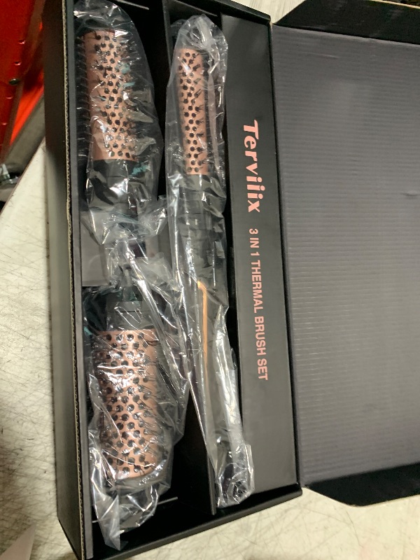 Photo 1 of Terviiix PRO Thermal Brush Set for Voluminous Style, Non-blowing Heated Round Brush with Adjustable Temp, 3-in-1 Curling Brush with Detachable Head(1.25'',1.5'',1.77''), 20S Fast Heating with Dual MCH