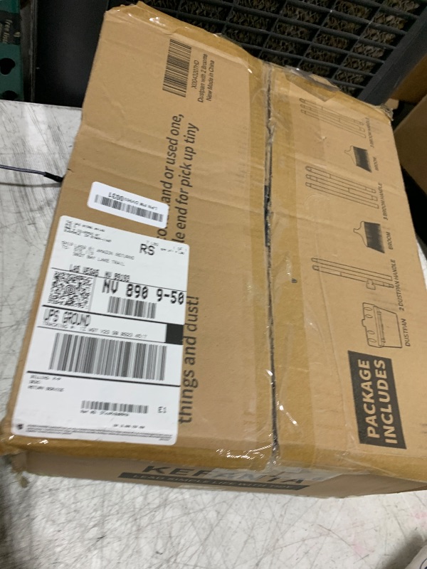 Photo 1 of Indoor/Outdoor Heavy Duty Broom and Dustpan Set,Upright Plastic Commercial Dust Pan with 2 Brooms Perfect for Sweeping Courtyard Garage Lobby Kitchen Office Mall Market Shop Floor