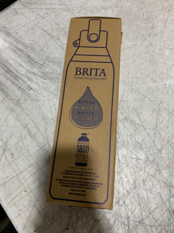 Photo 1 of Brita Stainless Steel Premium Filtering Water Bottle, BPA-Free, Reusable, Insulated, Replaces 300 Plastic Water Bottles, Filter Lasts 2 Months or 40 Gallons, Includes 1 Filter, Glacier - 20 oz.