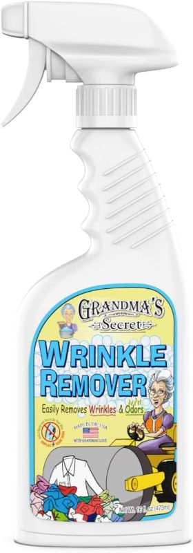 Photo 1 of Grandma's Secret Wrinkle Remover Spray - Easily Removes Wrinkles & Odors - Wrinkle Release, Fabric Refresher Spray, Chlorine, Bleach and Toxin-Free - 16 Fl Oz