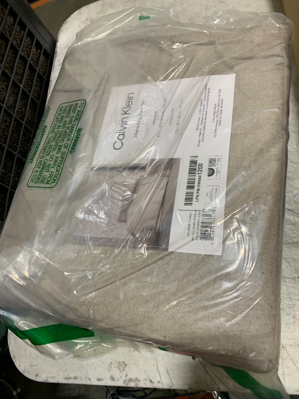 Photo 1 of Calvin Klein - King Duvet Cover Set, Super Soft Melange Flannel Bedding Set with Matching Shams, Cozy Home Decor (Melange Flannel Natural, King)