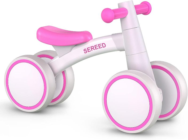 Photo 1 of SEREED Baby Balance Bike for 1-2 Year Olds - 4 Wheels, First Bike for Toddlers, Birthday Gift (RED ROSE )