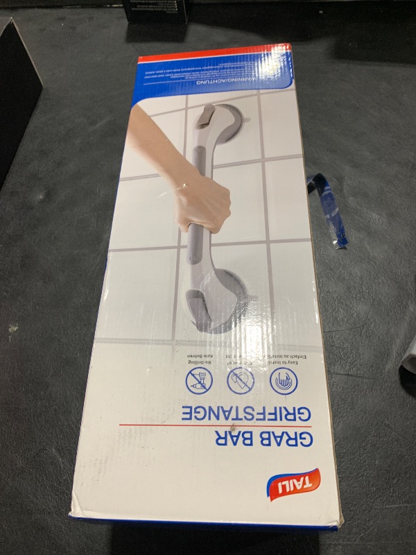 Photo 1 of TAILI Shower Grab Bar 16 Inch Suction Cup Grab Bars for Bathroom, Removable Shower Safety Handle Heavy Duty Bathtub Grip for Seniors & Elderly, Strong Handrails No Drilling Waterproof, Grey