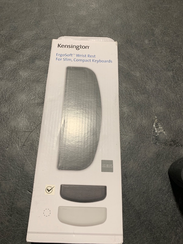 Photo 1 of Kensington ErgoSoft Wrist Rest for Slim, Compact Keyboards, Black (K52801WW), 3.9 x 0.4 x 11.1 inches