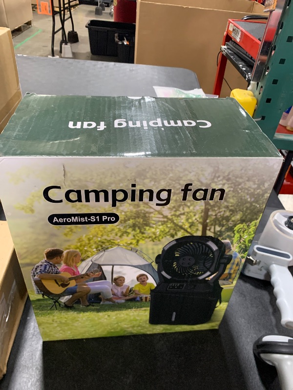 Photo 1 of Misting Fan Portable Camping Fan 42800mAh Rechargeable with Remote Control, 3 LED Light & Stepless Speed Control & Cooling Spray with 6L Bucket, Timer Function, Portable Handle, Rotating Hanging Hook