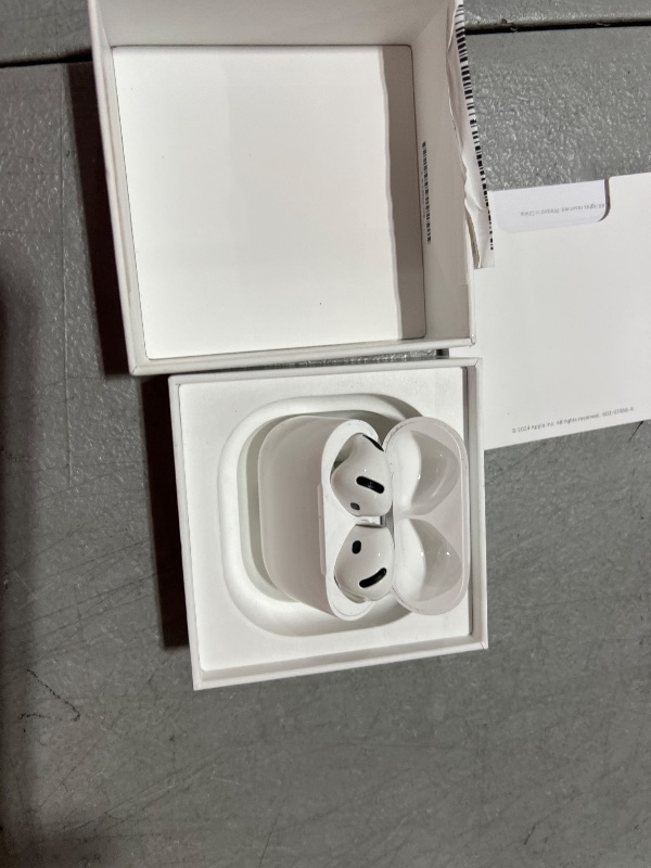 Photo 1 of Apple AirPods 4 Wireless Earbuds, Bluetooth Headphones, Personalized Spatial Audio, Sweat and Water Resistant, USB-C Charging Case, H2 Chip, Up to 30 Hours of Battery Life, Effortless Setup for iPhone