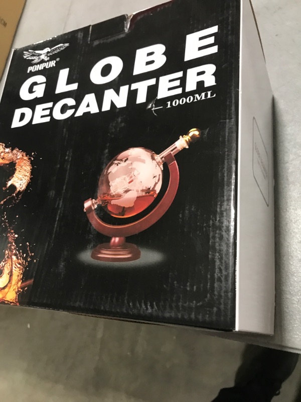 Photo 1 of PONPUR Whiskey Globe Decanter, Gifts for Men Dad Father's Day, Anniversary Birthday Gift for Him Husband Boyfriend Grandpa, Unique Housewarming Presents Whisky Bourbon Decanter, 1000ml