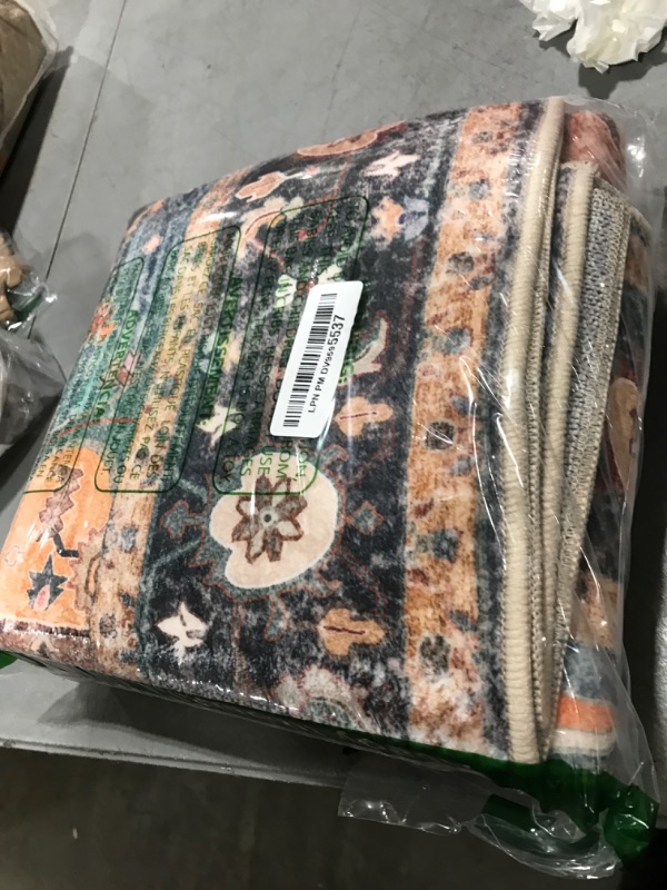 Photo 1 of RELEANY 3x5 Area Rug Vintage Machine Washable Low Pile Carpet No Shedding Area Rugs for Living Room Bedroom Dining Room Kitchen Entryway Hallway Office Indoor-Dark Chocolate